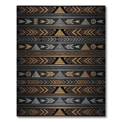 Golden Gray Tribal Arrow Band Rug