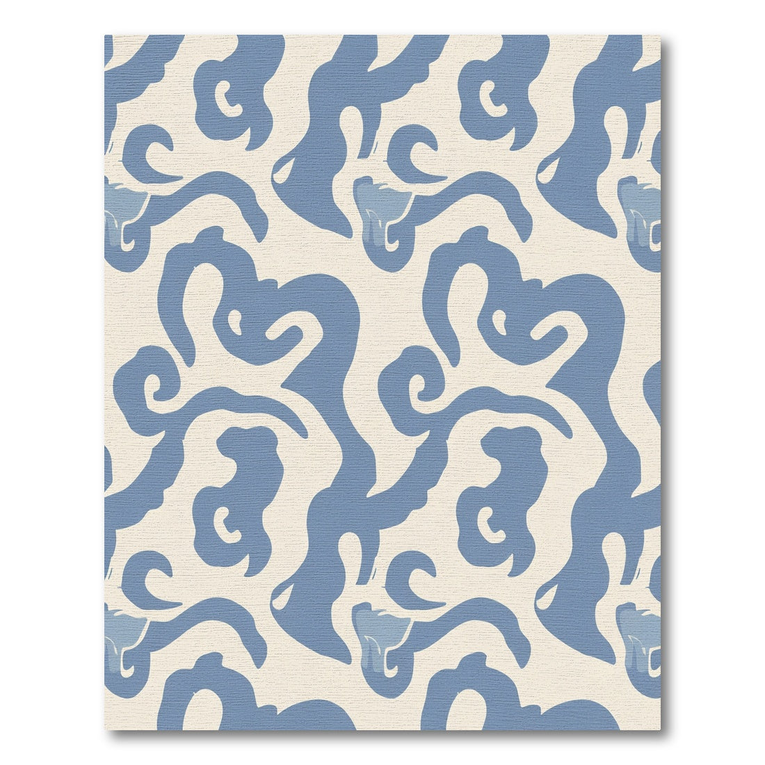 Soft Blue Abstract Organic Swirl Rug