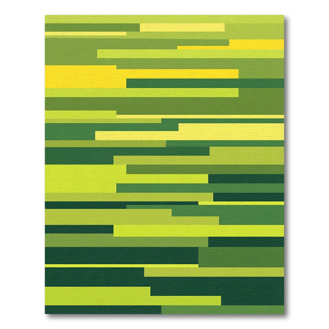 Vibrant Lime Green Horizontal Stripes Rug