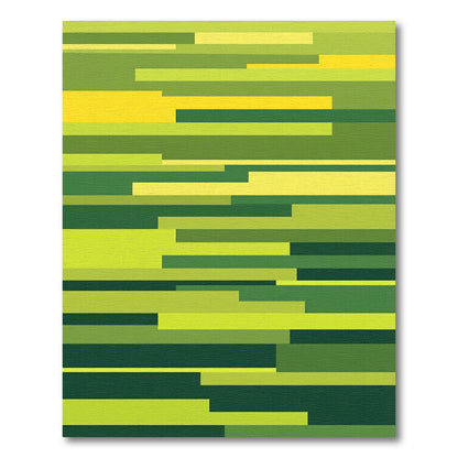 Vibrant Lime Green Horizontal Stripes Rug