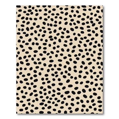 Minimalist Black Speckled Beige Rug