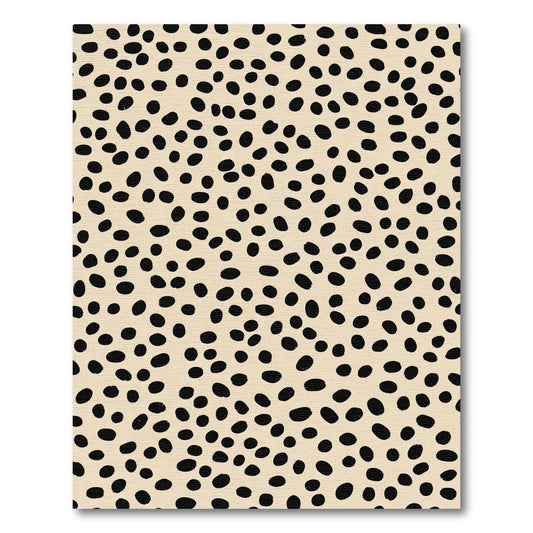 Minimalist Black Speckled Beige Rug