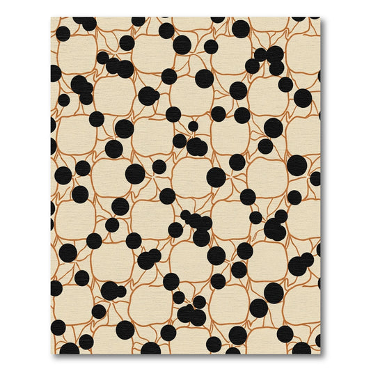 Cream and Black Polka Dot Vine Rug
