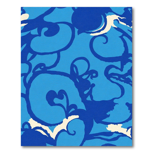Oceanic Blue Abstract Swirl Rug