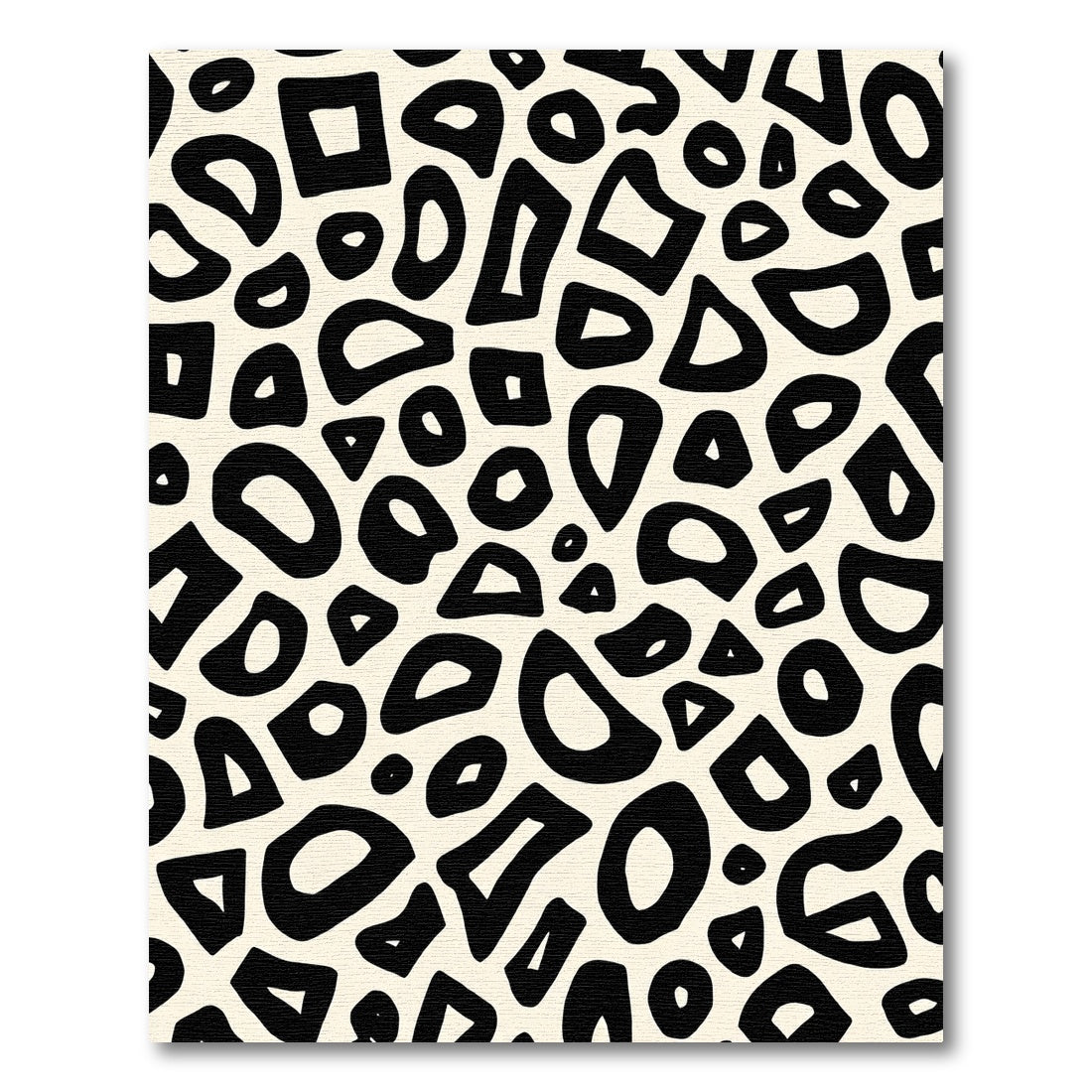 Abstract Black Organic Shapes Rug