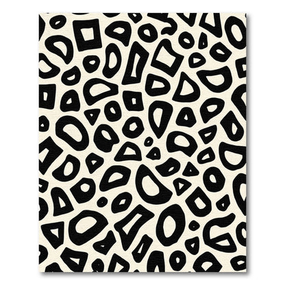 Abstract Black Organic Shapes Rug