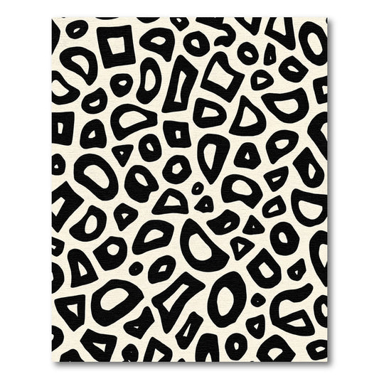 Abstract Black Organic Shapes Rug