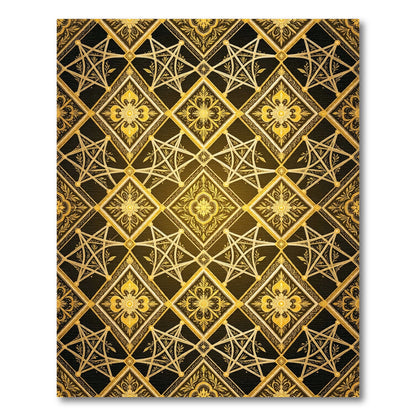 Gilded Baroque Diamond Star Lattice Rug