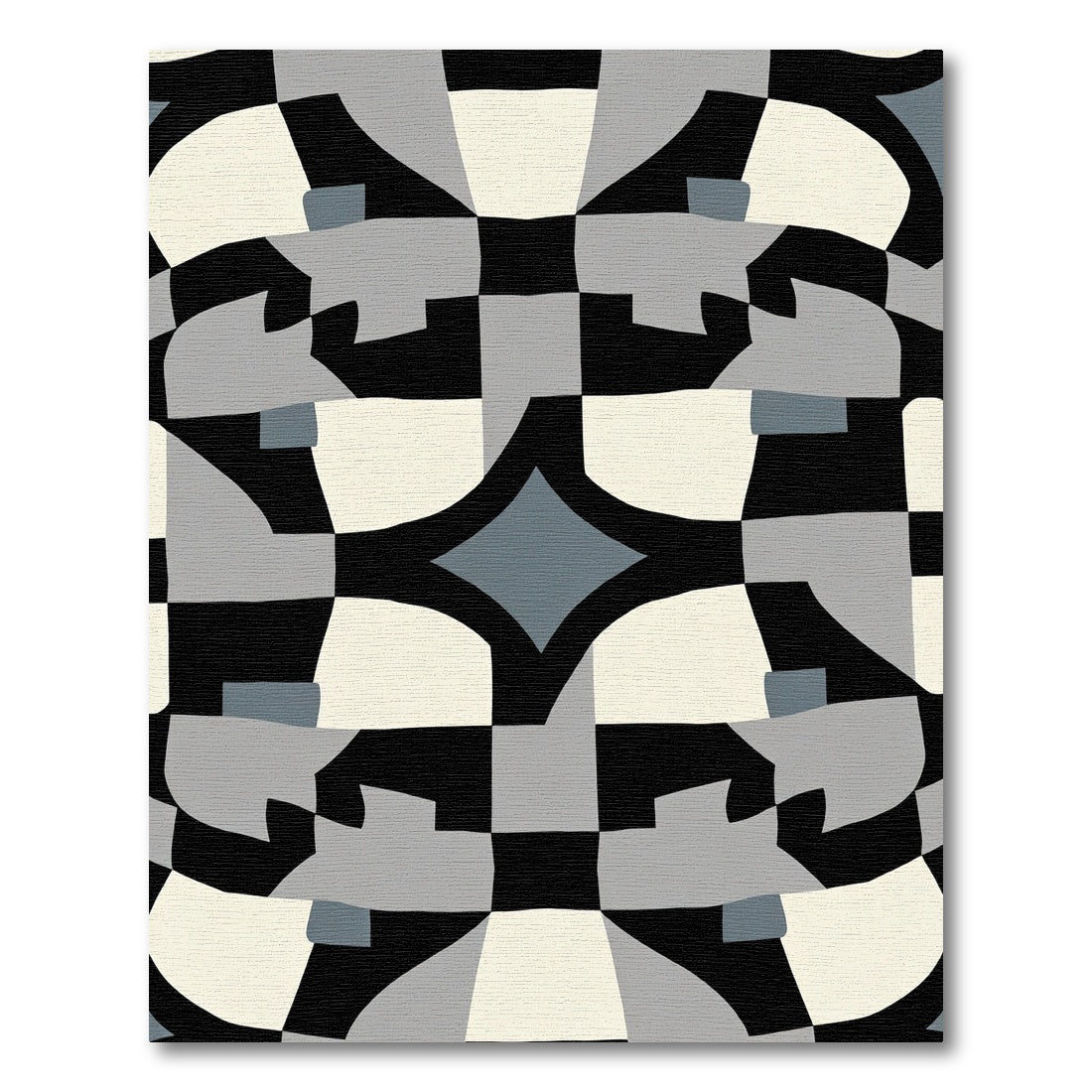 Monochromatic Abstract Geometric Shape Rug