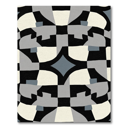 Monochromatic Abstract Geometric Shape Rug