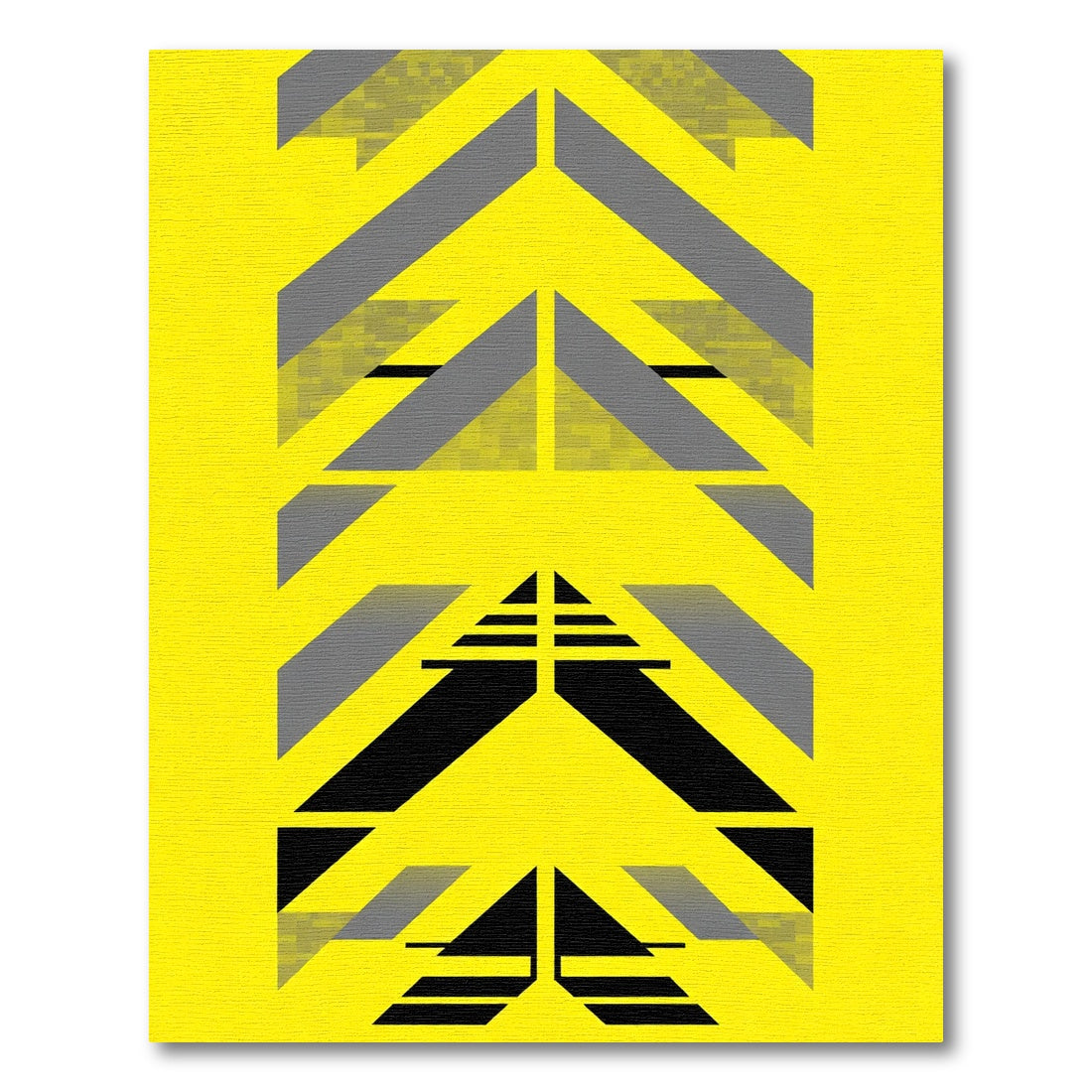 Bold Yellow Gray Abstract Arrows Rug