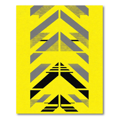 Bold Yellow Gray Abstract Arrows Rug