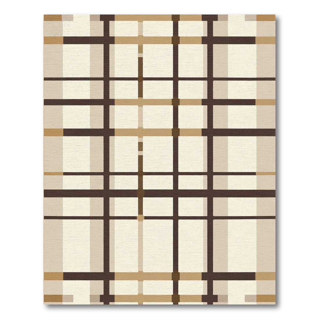 Classic Tartan Brown Cream Grid Rug
