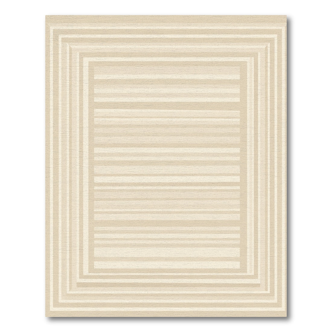 Neutral Tone Layered Stripe Rug