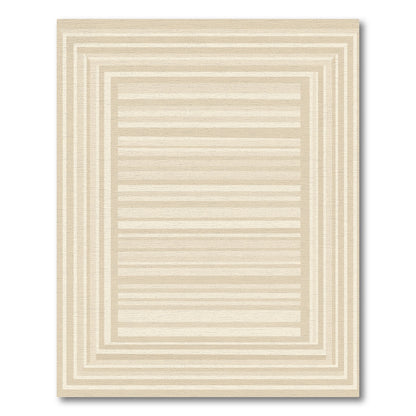 Neutral Tone Layered Stripe Rug