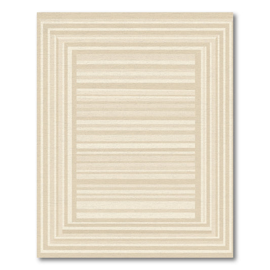 Neutral Tone Layered Stripe Rug