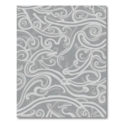 Gray Swirling Abstract Ribbon Rug