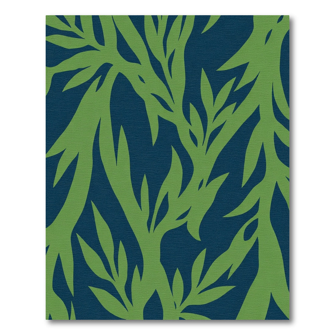 Deep Blue Green Leafy Branches Rug