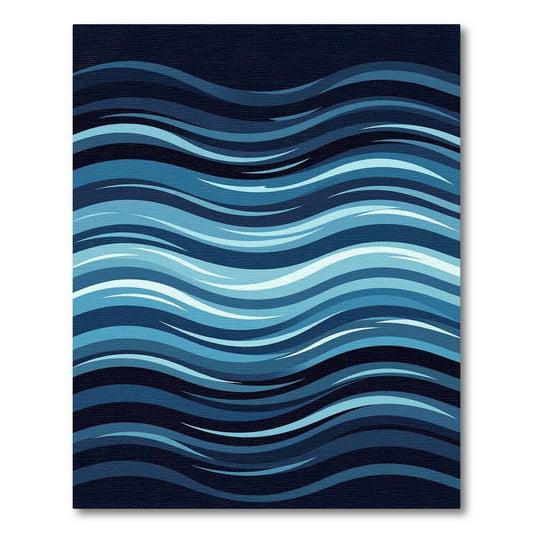 Oceanic Teal Aqua Stream Lines Rug