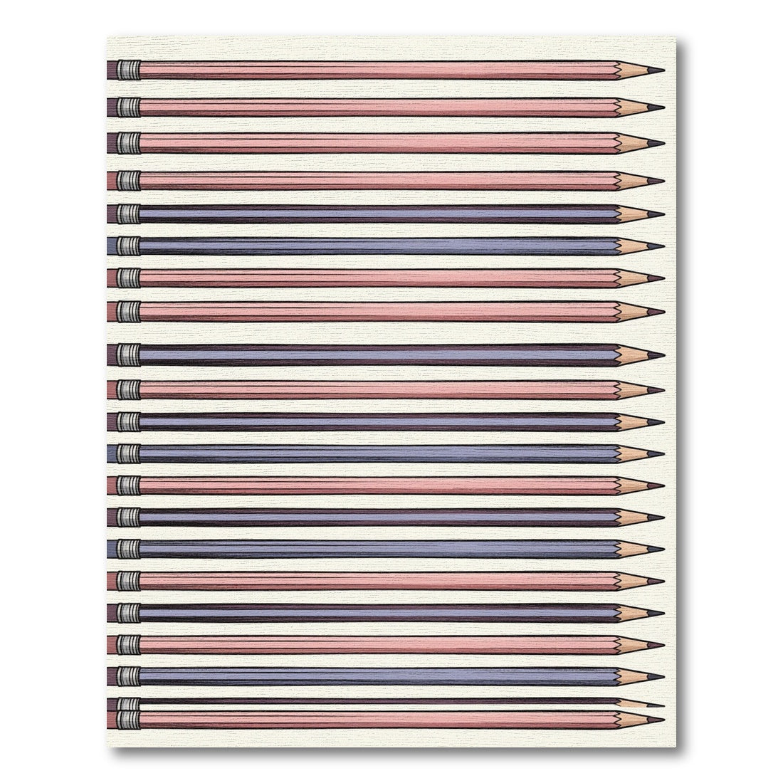 Pink And Blue Striped Pencil Arrangement Rug