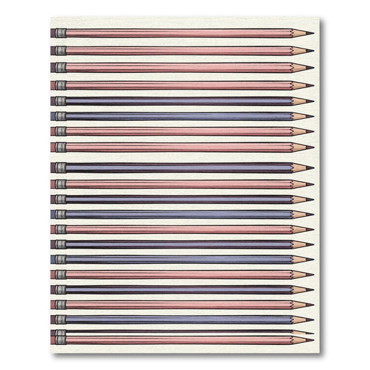 Pink And Blue Striped Pencil Arrangement Rug