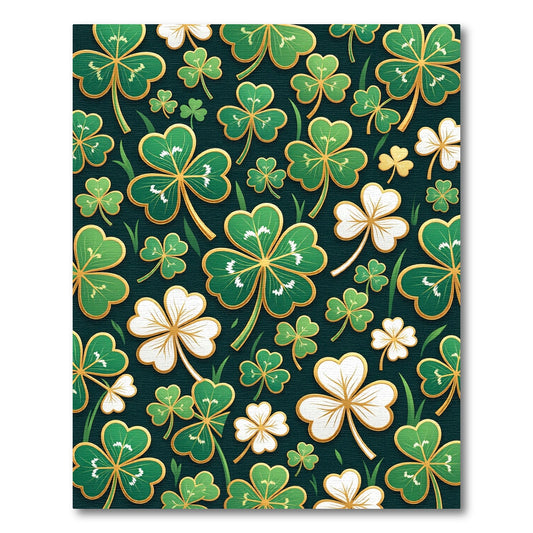 Emerald Lucky Shamrock Clover Forest Rug