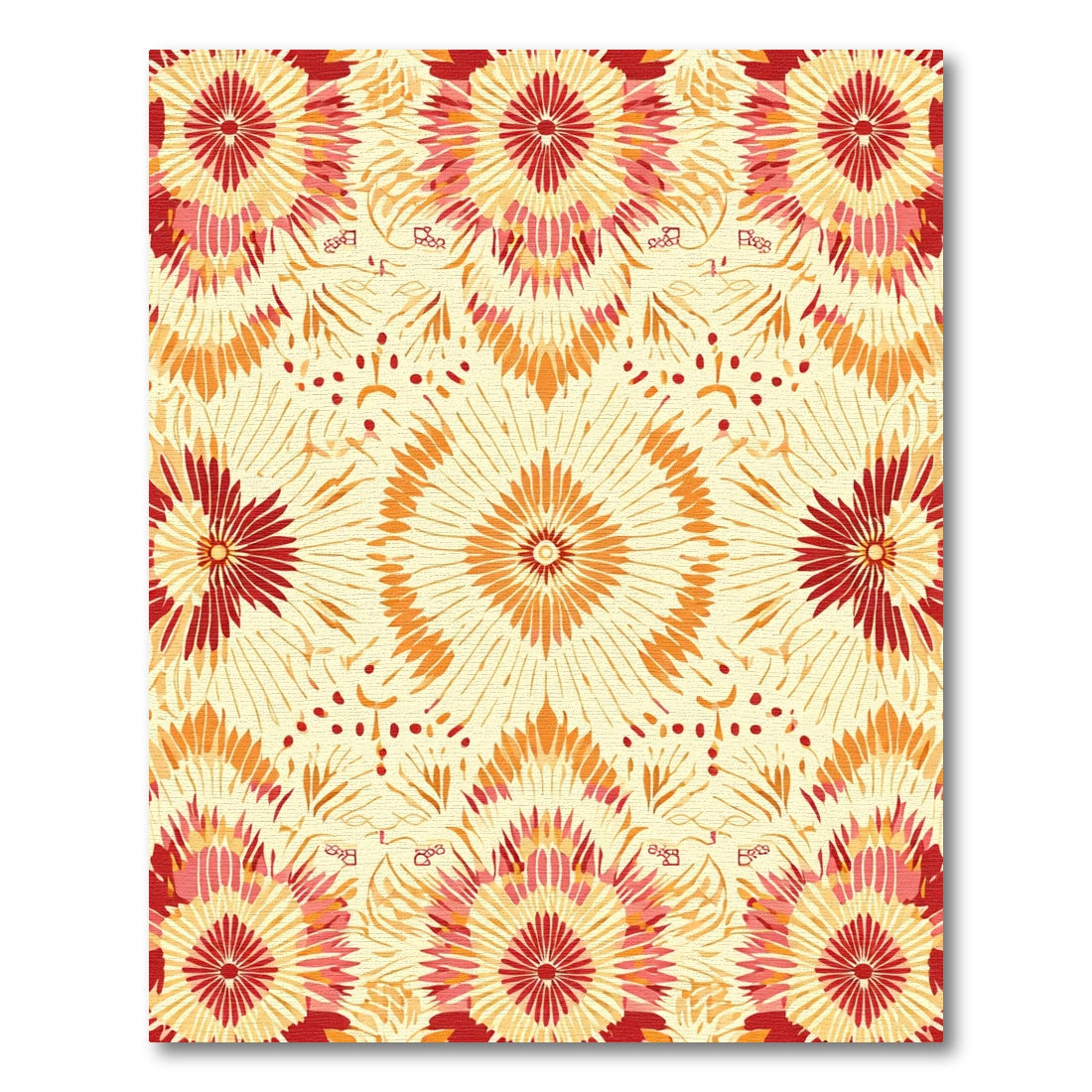 Golden Sunburst Mandala Rug