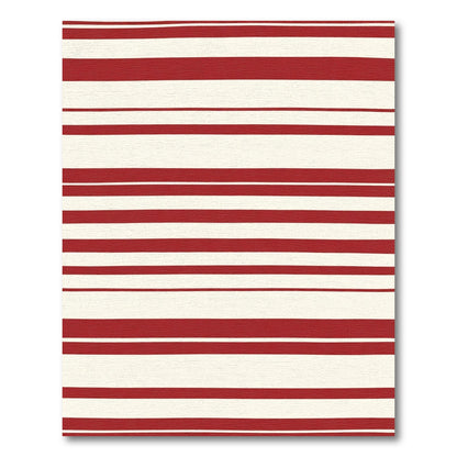 Crimson White Horizontal Stripe Rug
