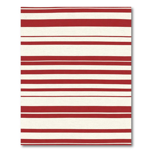 Crimson White Horizontal Stripe Rug