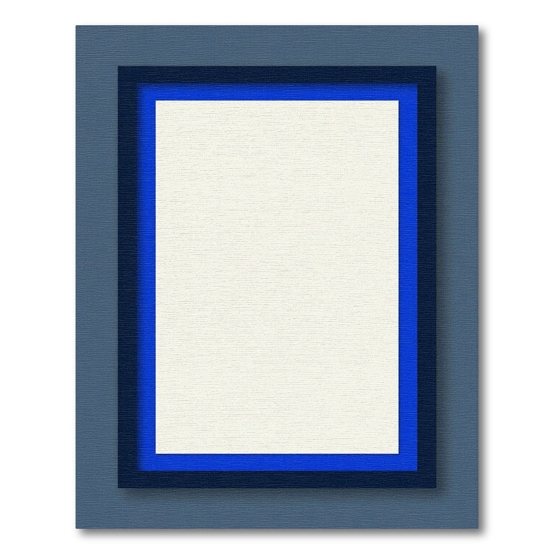 Deep Blue Outer Bordered Canvas Rug