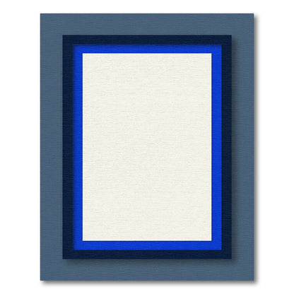 Deep Blue Outer Bordered Canvas Rug