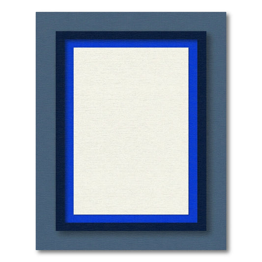 Deep Blue Outer Bordered Canvas Rug