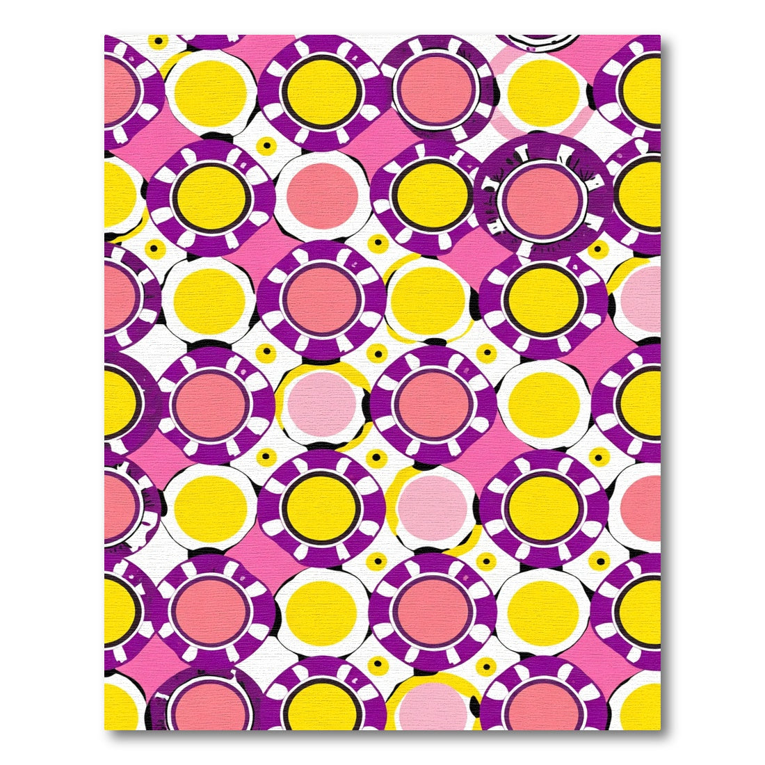Vibrant Pink Yellow Purple Circles Rug