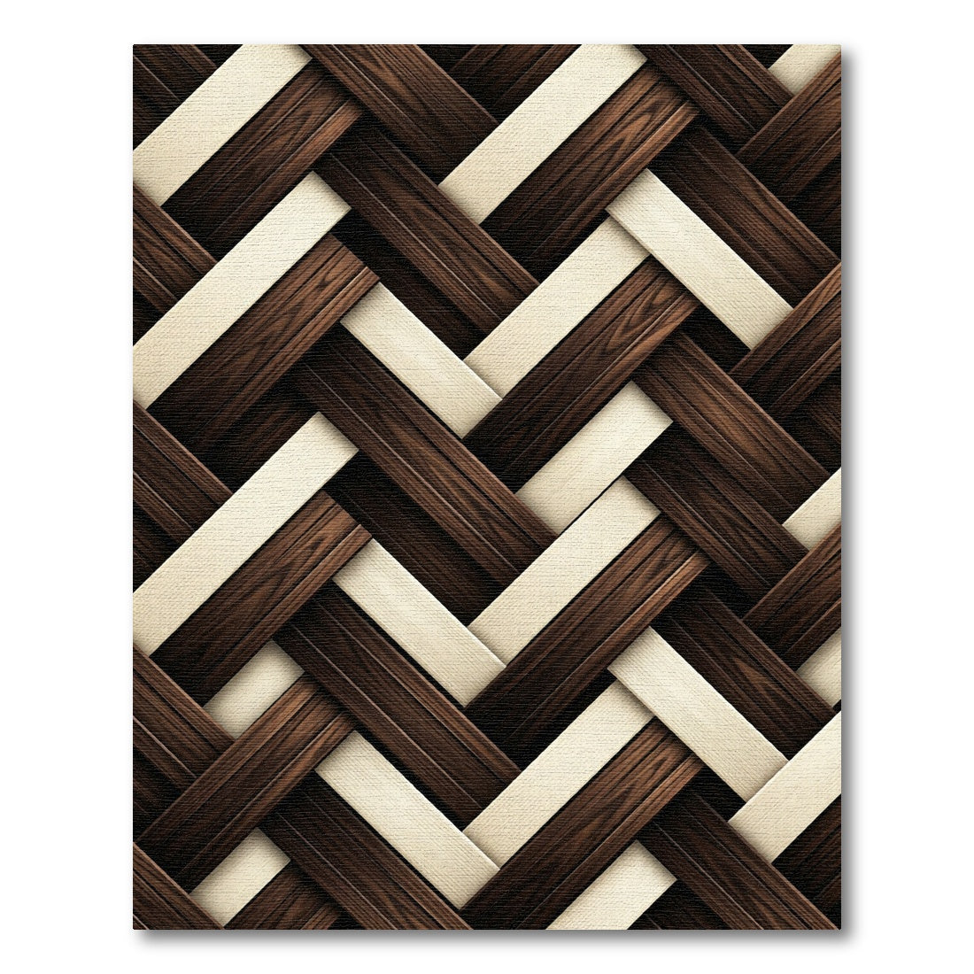 Dark Chocolate and Cream Woven Herringbone Rug