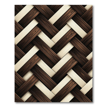 Dark Chocolate and Cream Woven Herringbone Rug