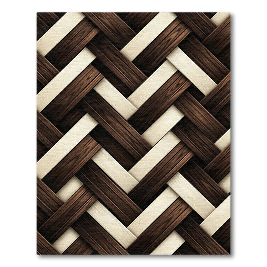 Dark Chocolate and Cream Woven Herringbone Rug