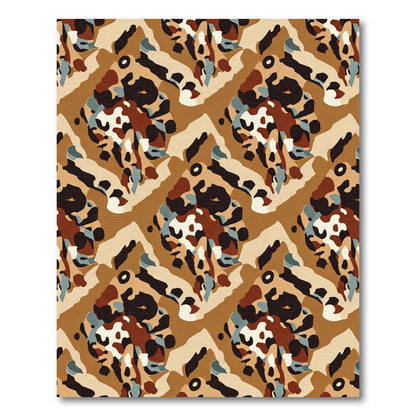 Brown Camouflage Abstract Forms Rug