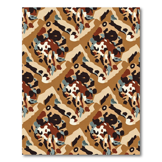 Brown Camouflage Abstract Forms Rug
