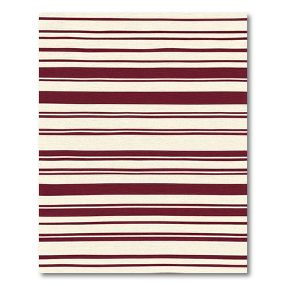 Deep Burgundy Hand Drawn Stripes Rug