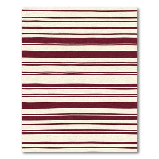 Deep Burgundy Hand Drawn Stripes Rug