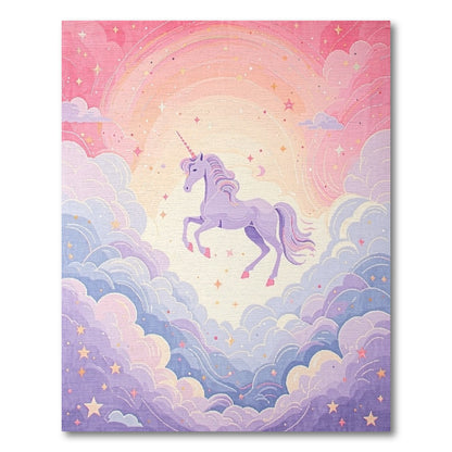 Whimsical Unicorn Clouds Stars Moon Rug