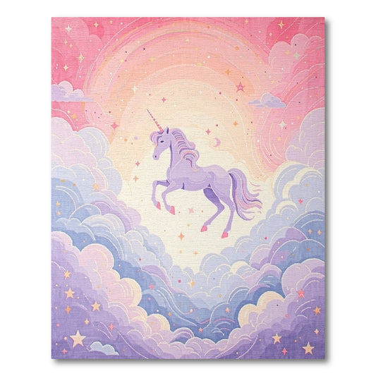 Whimsical Unicorn Clouds Stars Moon Rug