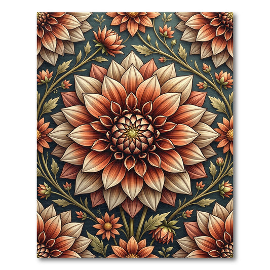 Terracotta Floral Symmetry Bloom Rug