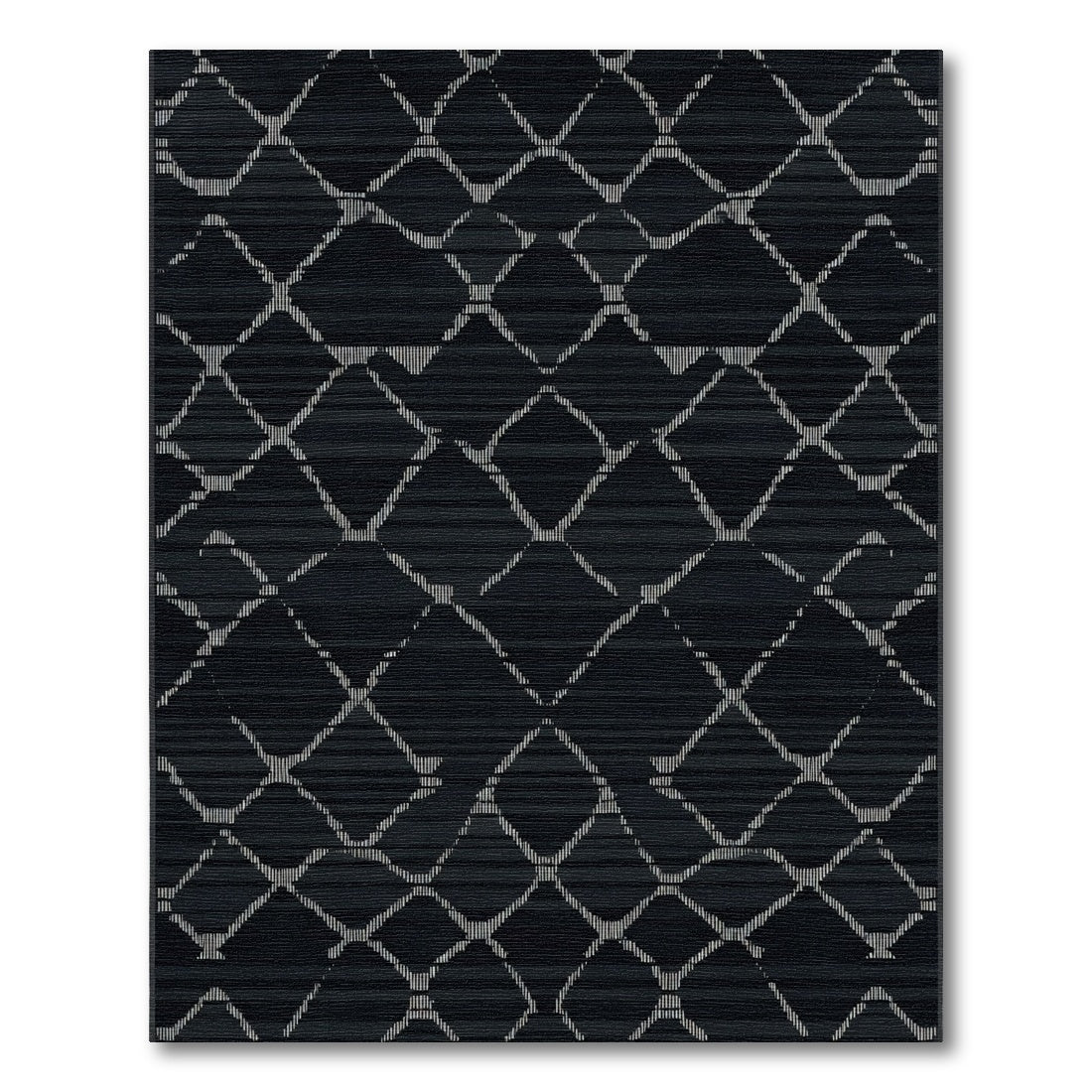 Dark Gray Diamond Textured Weave Rug