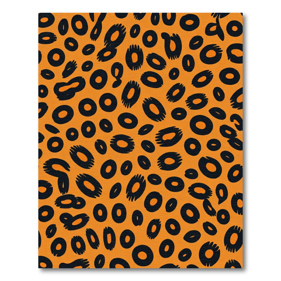 Bold Black Cheetah Print Orange Rug