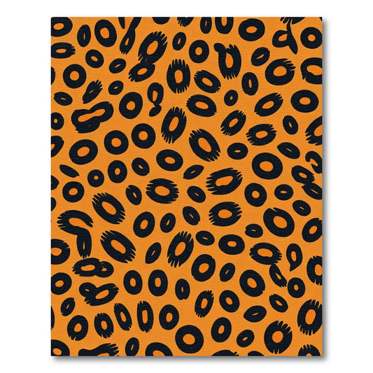 Bold Black Cheetah Print Orange Rug