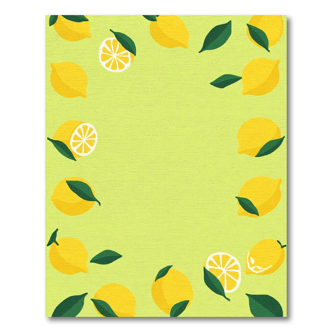 Fresh Yellow Lemon Leaf Border Rug