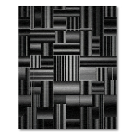 Monochrome Linear Geometric Grid Abstract Rug