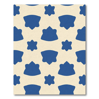 Deep Blue Abstract Floral Accents Rug