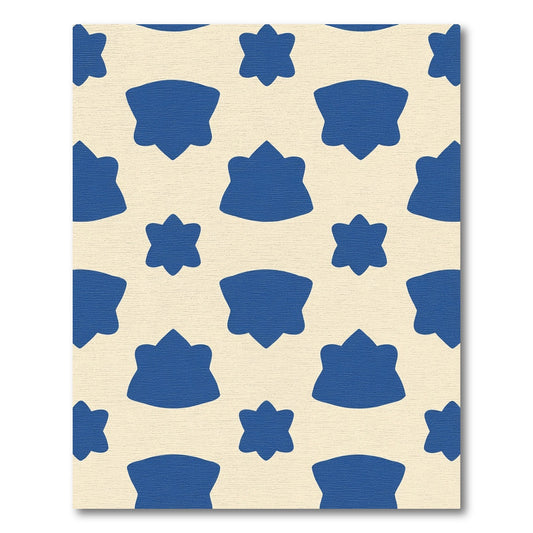 Deep Blue Abstract Floral Accents Rug